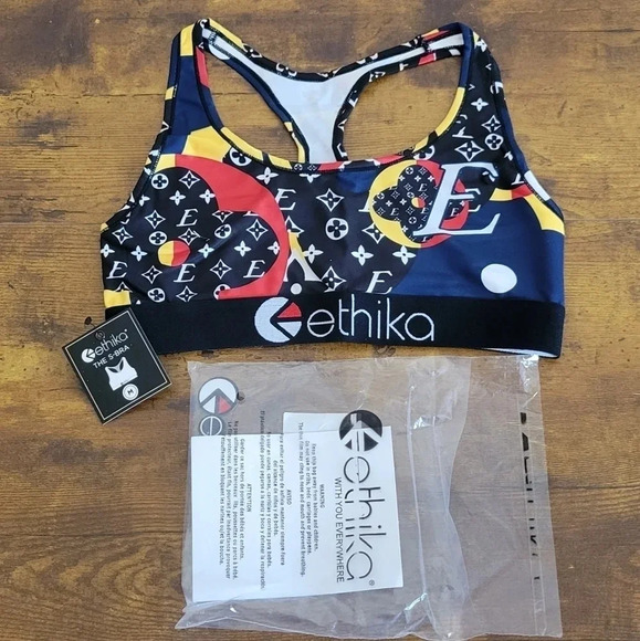 ETHIKA Women's Full Bloom Multi-color Sports Bra Size Medium NWT - Picture 6 of 6